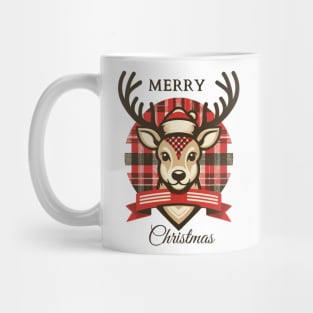 plaid christmas Reindeer Mug